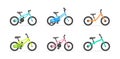 Set of different Kids bicycles