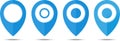 Set of different kinds blue map pointers for websites UI or applications app for smartphones or tablets