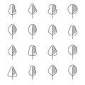 Set of different kinds of trees geometric icons