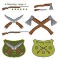 Set of different kinds of weapons