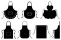 Set of different kitchen aprons