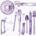 Set of different kitchen utensil Royalty Free Stock Photo