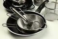 Set of different kitchen utensil on white background Royalty Free Stock Photo