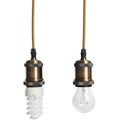 Set with different lamp bulbs on white background Royalty Free Stock Photo