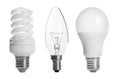 Set with different lamp bulbs Royalty Free Stock Photo