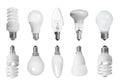 Set of different lamp bulbs Royalty Free Stock Photo