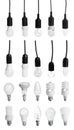 Set of different lamp bulbs Royalty Free Stock Photo