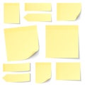 Set Of Different Light Yellow Stick Notes Shadow