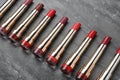 Set of different lipsticks. Professional makeup products Royalty Free Stock Photo