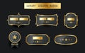 Set of 6 different luxury golden badges Royalty Free Stock Photo