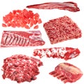 Set of different meat products Royalty Free Stock Photo