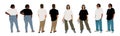 Set of different men, women in casual outfit. Royalty Free Stock Photo