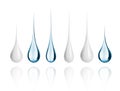 Set of different milk and water drops close-up Royalty Free Stock Photo