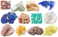 Set of different mineral rocks and stones Royalty Free Stock Photo