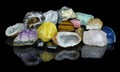 Set of different minerals Royalty Free Stock Photo