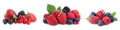 Set of different mixed berries on background, banner design Royalty Free Stock Photo