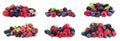 Set of different mixed berries on background, banner design Royalty Free Stock Photo