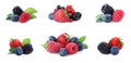 Set of different mixed berries on background, banner design Royalty Free Stock Photo