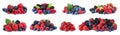 Set of different mixed berries on background, banner design Royalty Free Stock Photo