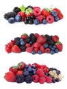 Set of different mixed berries on background Royalty Free Stock Photo