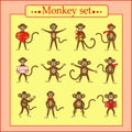 The set of different monkeys EPS 10