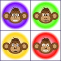 The set of different monkeys EPS 10 vector