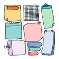 Set of different note papers on isolated background.Vector illustration Royalty Free Stock Photo