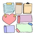 Set of different note papers on isolated background.Vector illustration Royalty Free Stock Photo