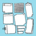 Set of different note papers on isolated background.Vector illustration Royalty Free Stock Photo