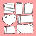 Set of different note papers on isolated background.Vector illustration Royalty Free Stock Photo