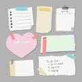 Set of different note papers on isolated background.Vector illustration Royalty Free Stock Photo