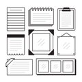 Set of different note papers on isolated background. Vector illustration Royalty Free Stock Photo