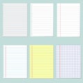 Set of different notebook paper