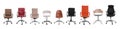 Set of different office chairs on white background. Banner design Royalty Free Stock Photo