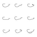 Set of different offset hooks, vector illustration Royalty Free Stock Photo