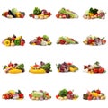 Set of different organic vegetables on white Royalty Free Stock Photo