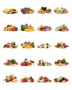 Set of different organic vegetables on white Royalty Free Stock Photo