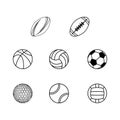 Different sport balls silhouettes Royalty Free Stock Photo