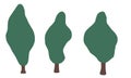 set of different painted trees illustration