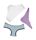 Set of different panties isolated