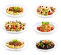 Set with different pasta and spaghetti Royalty Free Stock Photo
