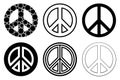 Set of different peace signs