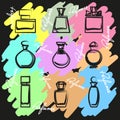 Set of different perfume bottles in vector Royalty Free Stock Photo