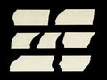 Set of different pieces of masking tape isolated on black Royalty Free Stock Photo