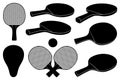 Set of different ping pong rackets Royalty Free Stock Photo