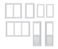 Set of different plastic windows layout options Royalty Free Stock Photo