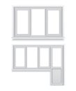 Set of different plastic windows Royalty Free Stock Photo
