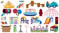 Set of different playground objects