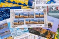 A set of different postage stamps of Ukraine for 2022. Ukrainian postage stamp on the theme of the war. Kyiv, Ukraine -