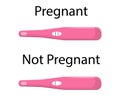 Set of different pregnancy tests, with one and two stripes positive, negative. Royalty Free Stock Photo